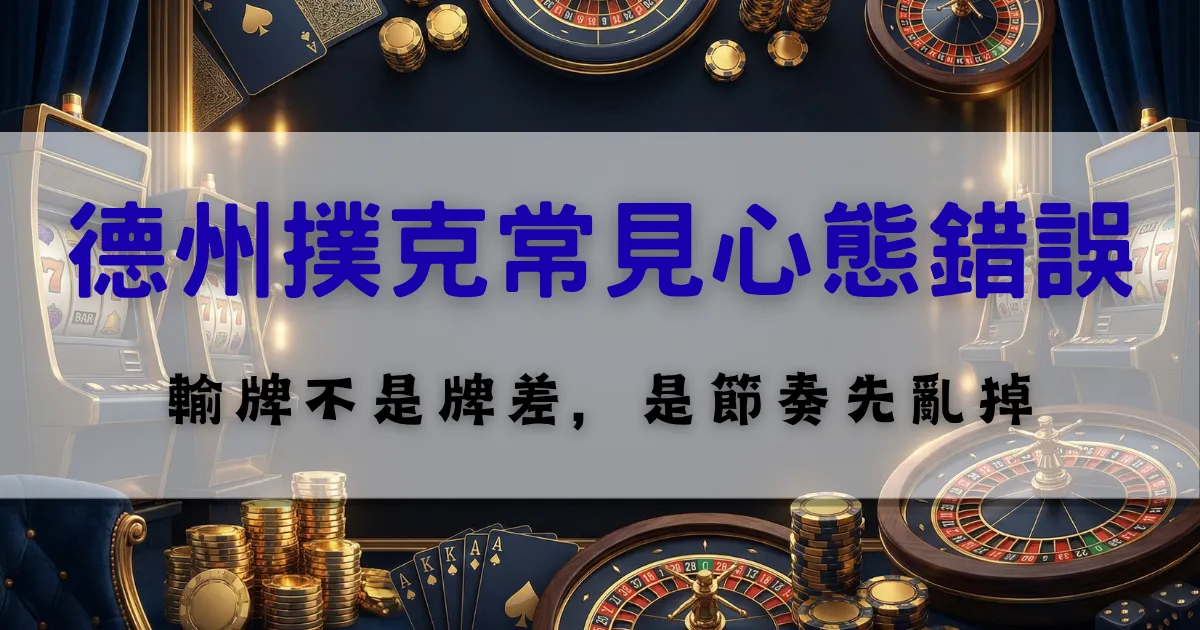 德州撲克常見心態錯誤,解析輸牌後亂掉節奏的原因與觀念